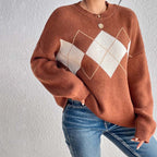 R&B | Geometrischer Strickpullover Mit Farbkontrasten
