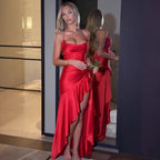 Damen Satin Abendkleid R&B