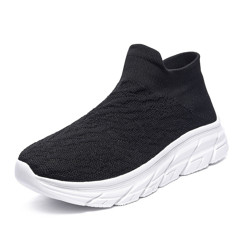 Damen Sportliche Slip-On Sneaker mit atmungsaktiver Strick-Oberfläche und dämpfender Laufsohle R&B
