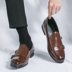 Damen Elegante Mokassins mit doppeltem Schnallenverschluss R&B