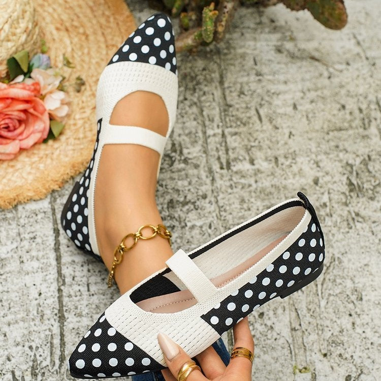 Damen Modische Ballerinas mit Punkten und elegantem Riemendesign R&B