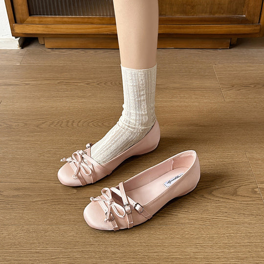 Damen Ballerinas mit modischen Riemchen und dekorativen Schnallen R&B