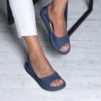 Damen nan Slingback-Pantolette mit ergonomischem Memory-Fußbett und leichter Plateausohle R&B