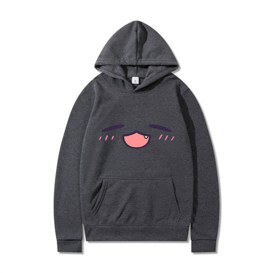 Damen Kapuzenpullover mit fröhlichem Cartoon-Gesicht und bequemer Passform R&B