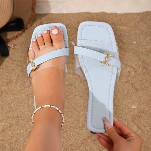 Damen Elegante Flip-Flops mit funkelndem Dekorelement R&B