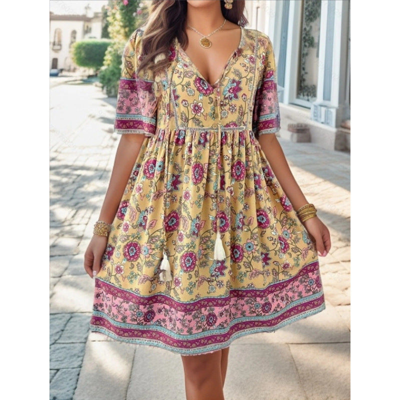 Damen Blühendes Sommerkleid mit Volant R&B