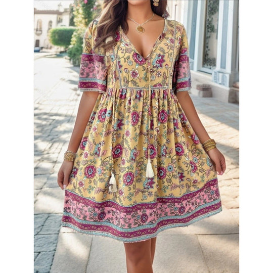Damen Blühendes Sommerkleid mit Volant R&B