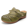 Damen Komfort Clogs mit modischem Lochmuster und dekorativem Riemen R&B