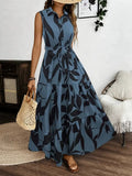 Damen Maxikleid mit Blätterdruck