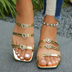 Damen Modische Sandalen mit funkelnden Strassdetails und elegantem Riemendesign R&B