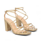 Damen Fesselnde Blockabsatz-Sandalen mit eleganten Riemen R&B