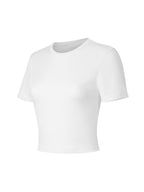 Damen Crop-T-Shirt mit figurbetontem Schnitt und R&Brnem Design R&B