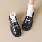 Damen Mokassins mit klobiger Sohle und eleganter Schnalle
