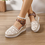 Damen Wedge-Sandalen mit filigranem Spitzen-Design R&B
