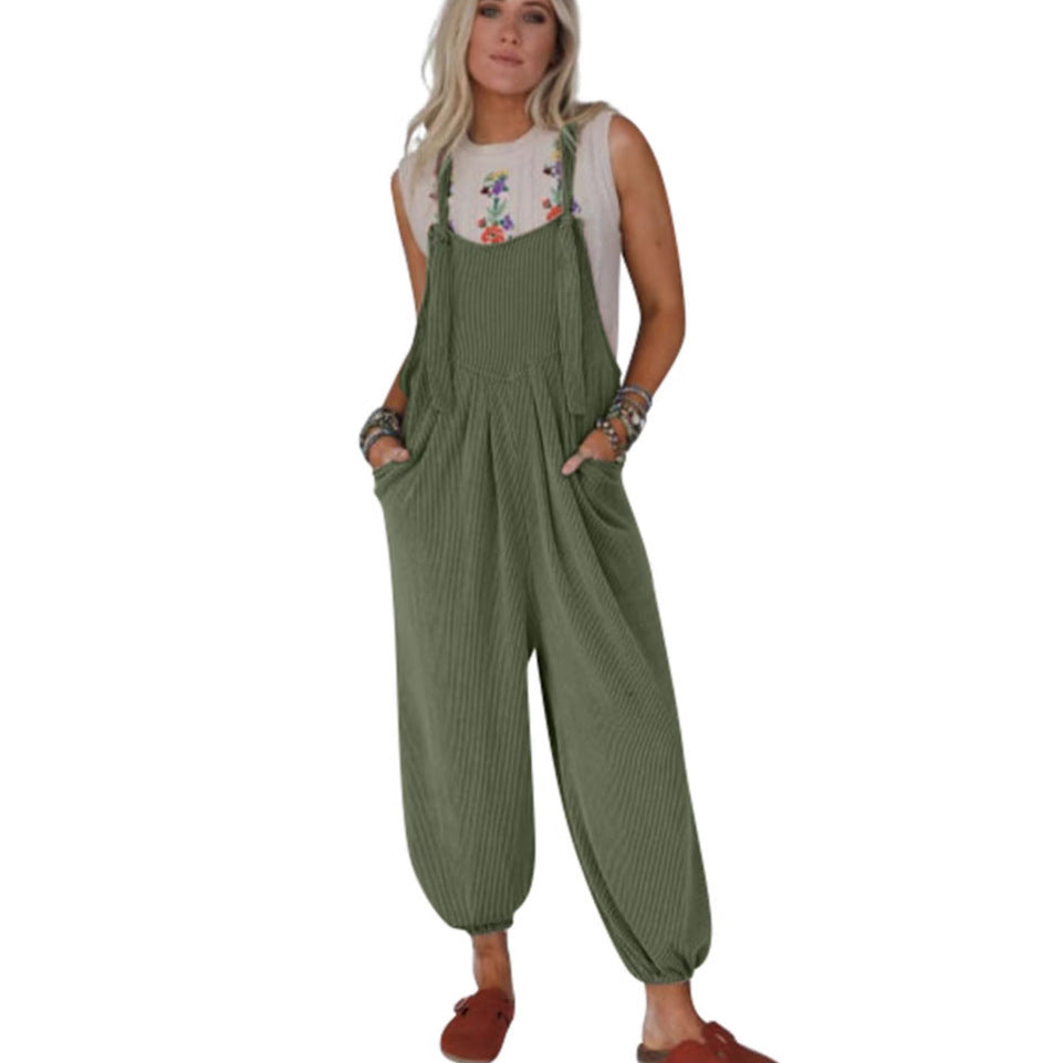 Damen Lässiger Jumpsuit mit praktischen Taschen R&B