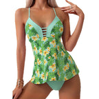 Damen Floral Design Badeanzug mit verstellbaren Trägern R&B