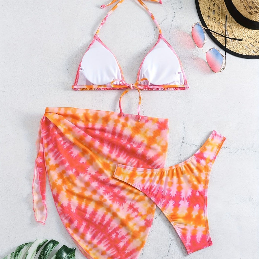 Damen Triangel-Bikini Set mit Wickelrock R&B