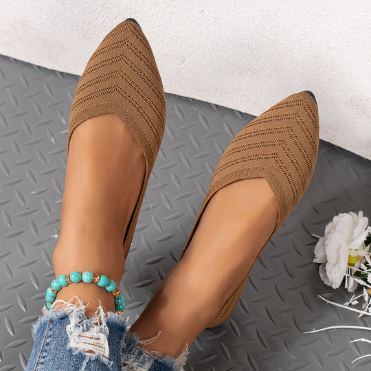 Damen spitze Ballerinas mit strukturiertem Obermaterial R&B
