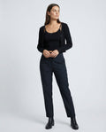 Damen feines geripptes Strick-Set mit Kurzcardigan, Spitzenbesatz-Cami und hochtaillierter Leggings R&B