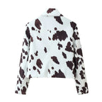 Damen cropped Kunstlederjacke im tierischen Muster R&B