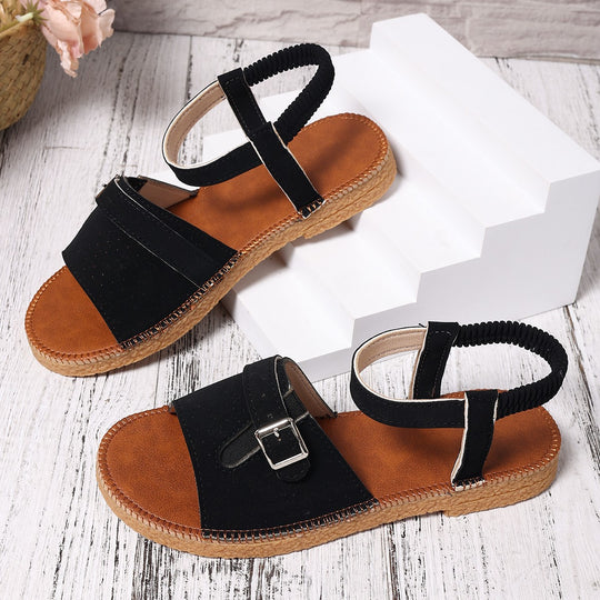 Damen bequeme und stilvolle Riemchen-Sandalen mit verstellbarem Riemen R&B
