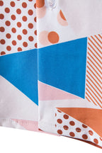 Damen Kurzarmhemd mit kreativem geometrischem Muster und lockerer Passform