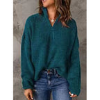 Damen Strickpullover mit kurzem Reißverschluss R&B