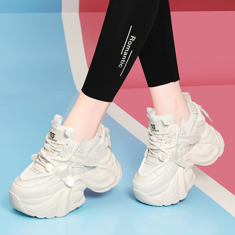 Damen Sportliche Lauf-Sneaker mit überdimensionaler Sohle und atmungsaktivem Mesh R&B