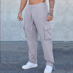 Herren entspannte Cargo-Hose mit praktischem Taschen-Design und elastischem Bund R&B