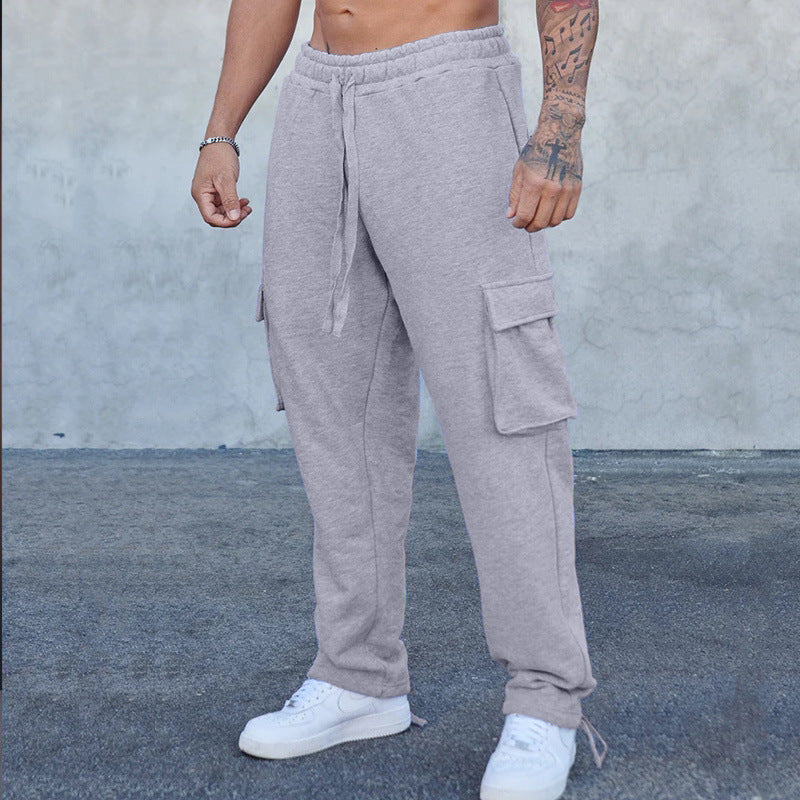 Herren entspannte Cargo-Hose mit praktischem Taschen-Design und elastischem Bund R&B
