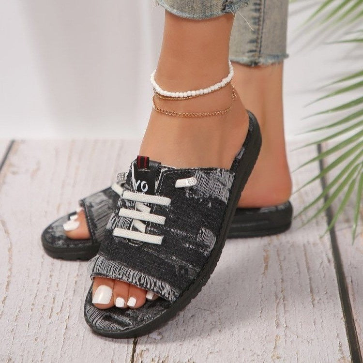 Damen Freizeitschuhe mit modischem Offene Zehen Bereich R&B