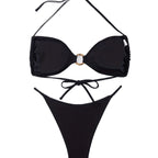 Damen Push-Up Bikini-Set mit modischem Ringdetail R&B