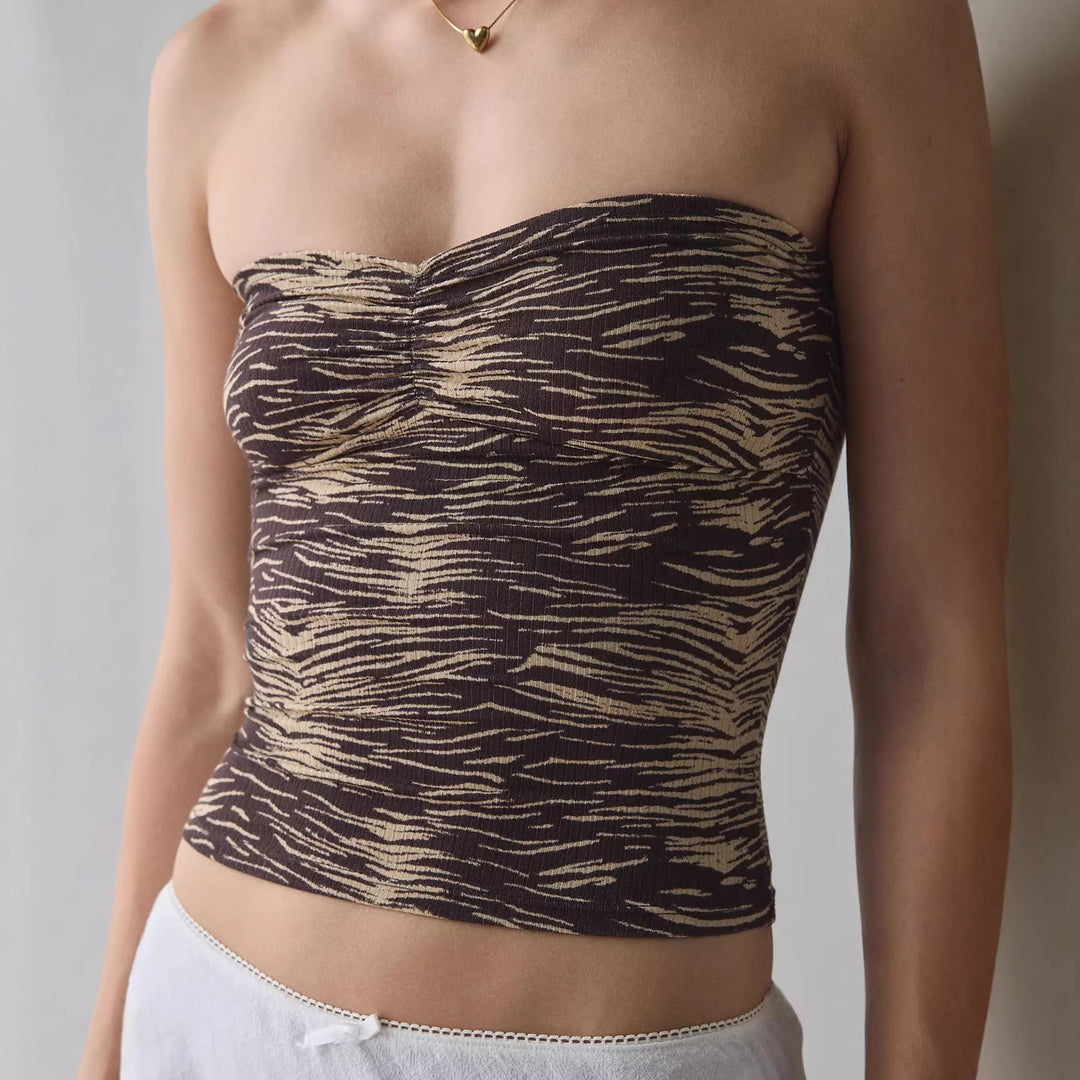 Damen Bandeau-Top mit raffinierten Streifen R&B