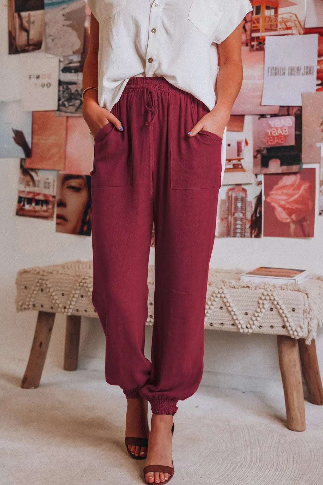 Damen Bequeme Freizeithose mit Gummizug R&B