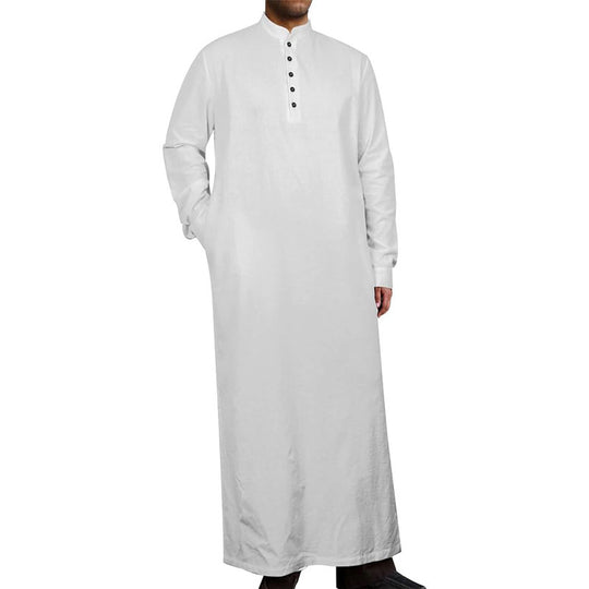 Herren moderner Kaftan mit Knopfleisten-Design und weichem Baumwollmaterial R&B