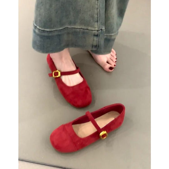 Damen elegante Ballerinas mit modischem Riemchen und komfortablem Fußbett R&B
