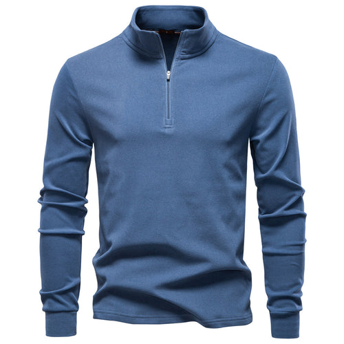 Herren funktionaler Sweatshirt mit hohem Kragen und kurzem Reißverschluss R&B