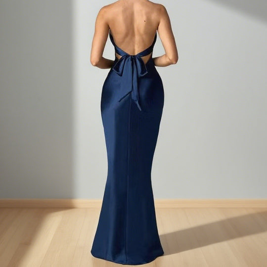 Damen Elegantes Abendkleid mit schulterfreiem Halterneck-Design und figurformendem Schnitt R&B