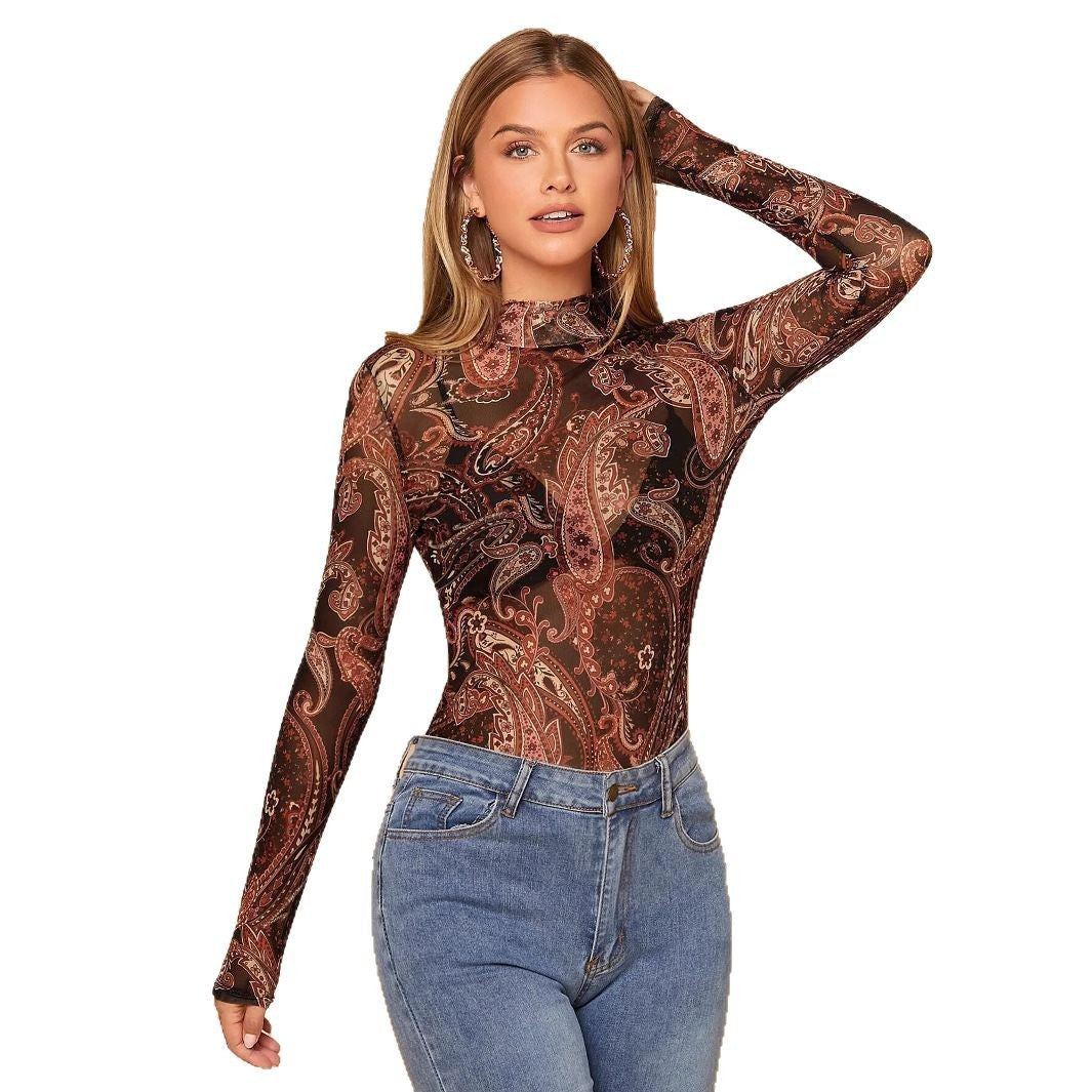 Damen Langärmliges Body mit Paisleymuster R&B