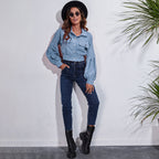 Damen Trendige Blousonjacke mit weiten Ärmeln und Rippstrickdetails R&B