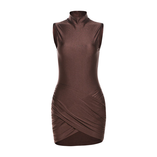 Damen Schnelles Körperbetontes Kleid mit raffiniertem Wickeldesign R&B