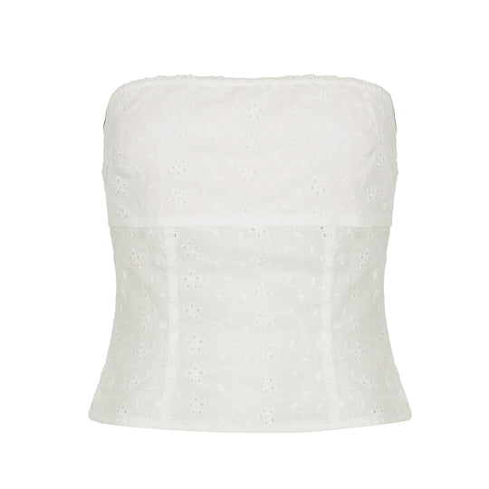 Damen lässiges Bandeau-Oberteil aus floralem Stoff R&B