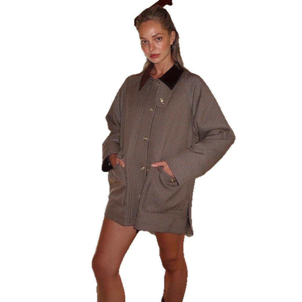 Damen modische und lässige Karojacke R&B