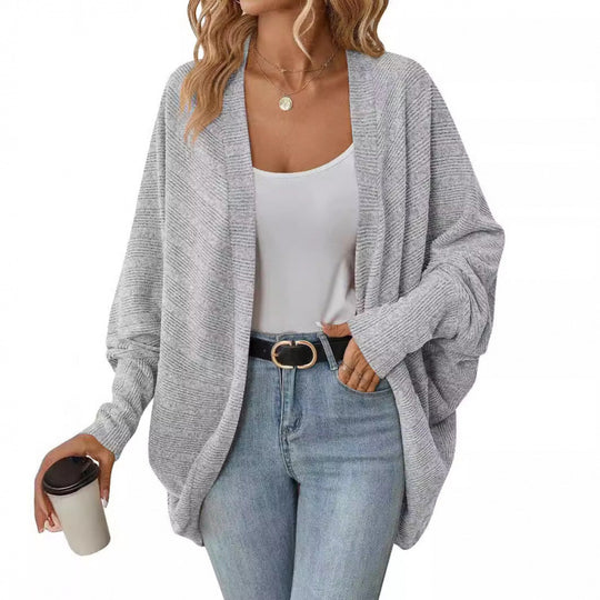 Damen lässige Strickjacke mit oversized Schnitt und lässigen Ärmeln R&B