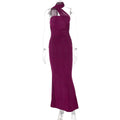 Damen Elegantes Abendkleid mit schulterfreiem Halterdesign und figurschmeichelnder Drapierung R&B