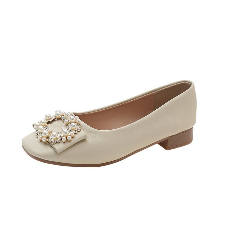 Damen Schicke Ballerinas mit Perlenschmuck R&B