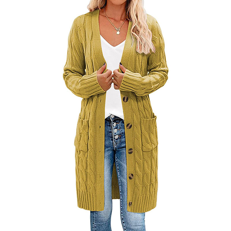 Damen Strickjacke mit tiefem V-Ausschnitt und praktischen Taschen R&B