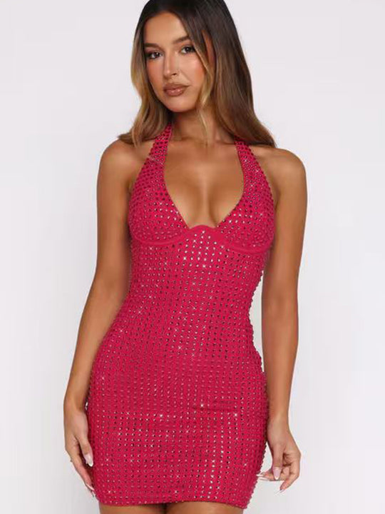 Damen Glamouröses Minikleid mit funkelnden Strassdetails R&B
