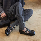 Damen Elegante Ballerinas mit dekorativem Schnallenverschluß R&B