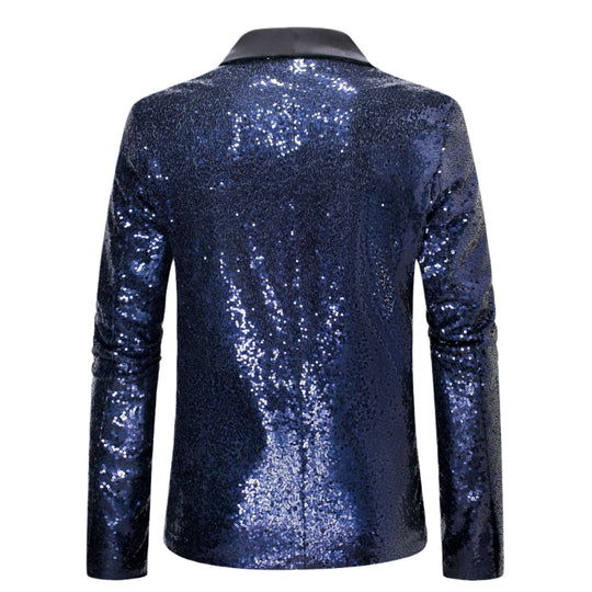 Herren eleganter Pailletten-Blazer mit modernem Schnitt und schimmernden Akzenten R&B